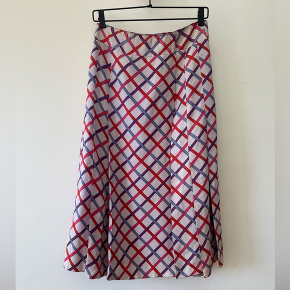 Saint Laurent Dresses & Skirts - Saint Laurent vintage Rive Gauche Made in USA patterned A-Line midi Skirt